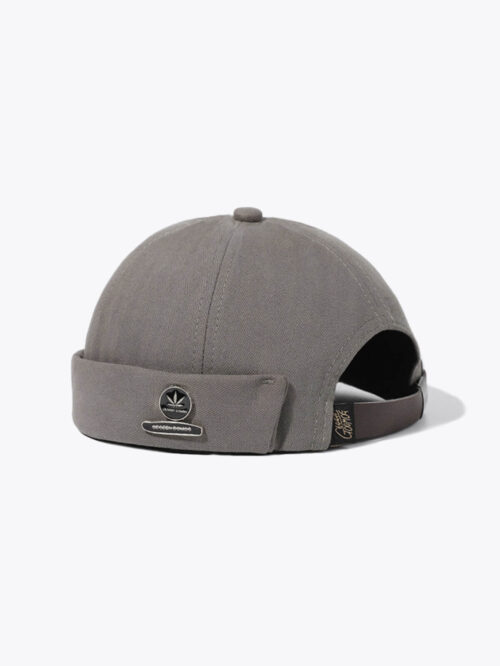 Adjustable Gray Cotton Docker Hat