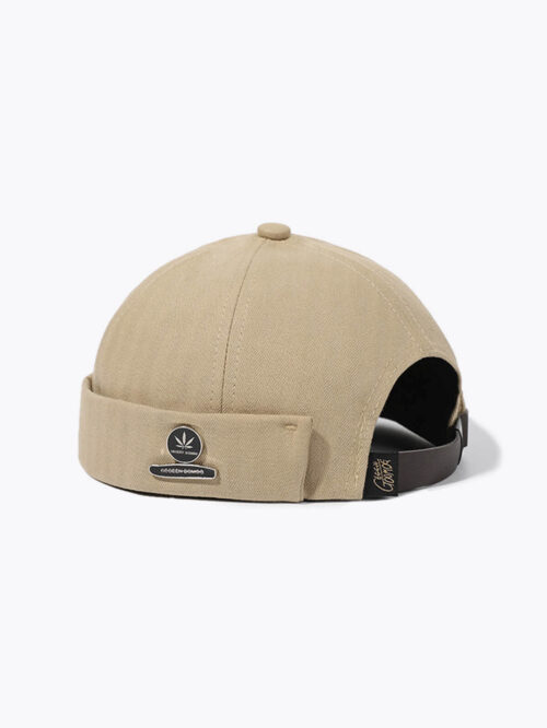Adjustable Beige Cotton Docker Hat